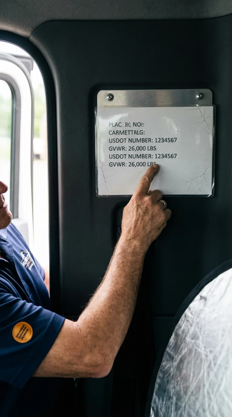 USDOT licensing placard verification in Freeman